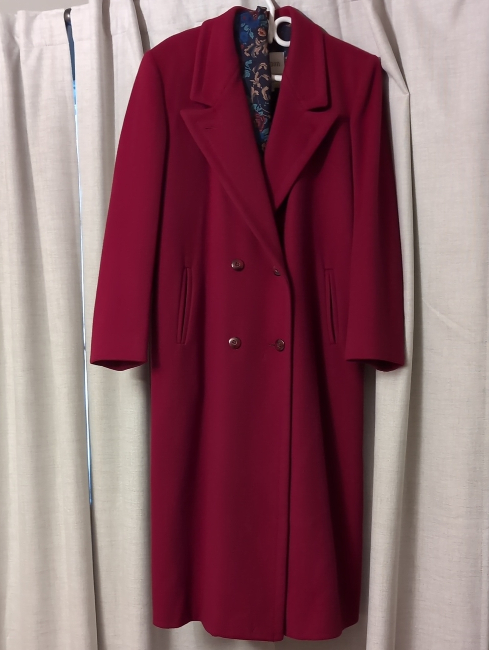 London Fog Double-Breasted Long Wool Coat